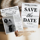 Modern Unique Newspaper Photo Sweet 16 Kaart