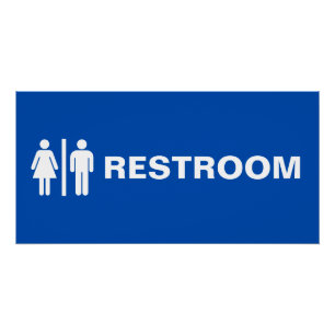 Modern Uniseks Toiletbord voor Zakelijke Deur Perfect Poster