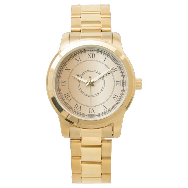Modern Unisex Oversized Gold Horloge (Voorkant)