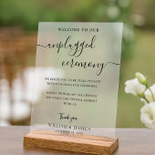 Modern Unplugged Ceremony Wedding Acryl Bord