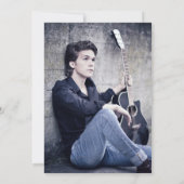 Modern Urban Afstuderen Foto Gold Pet Grey Aankondiging (Achterkant)