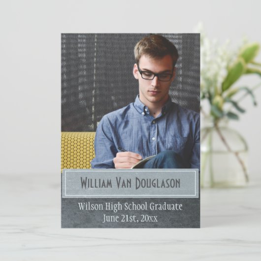 Modern Urban Afstuderen fotokaart Aankondiging (Staand voorkant)
