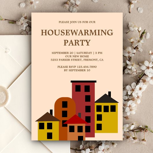 Modern Urban Appartement Housewarming Party Kaart