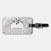 Modern Urban Ash Grey Flora Abstracte Patroon Kuns Bagagelabel (Voorkant horizontaal)