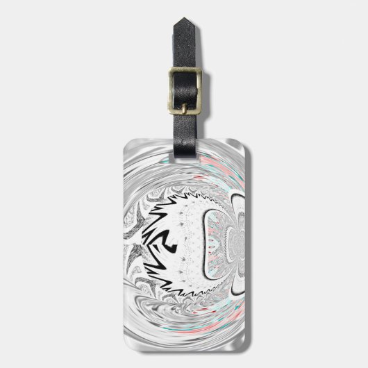 Modern Urban Ash Grey Flora Abstracte Patroon Kuns Bagagelabel (Voorkant verticaal)