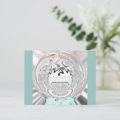 Modern Urban Ash Grey Flora Abstracte Patroon Kuns Briefkaart (Staand voorkant)