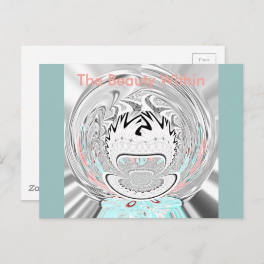 Modern Urban Ash Grey Flora Abstracte Patroon Kuns Briefkaart (Voorkant / Achterkant)