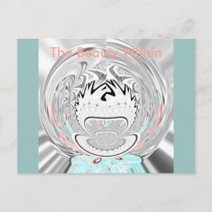 Modern Urban Ash Grey Flora Abstracte Patroon Kuns Briefkaart