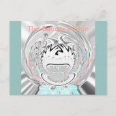 Modern Urban Ash Grey Flora Abstracte Patroon Kuns Briefkaart (Voorkant)