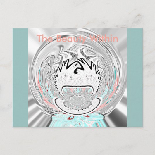 Modern Urban Ash Grey Flora Abstracte Patroon Kuns Briefkaart (Voorkant)