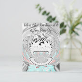 Modern Urban Ash Grey Flora Abstracte Patroon Kuns Briefkaart (Staand voorkant)