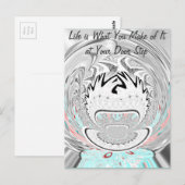 Modern Urban Ash Grey Flora Abstracte Patroon Kuns Briefkaart (Voorkant / Achterkant)