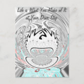 Modern Urban Ash Grey Flora Abstracte Patroon Kuns Briefkaart (Voorkant)