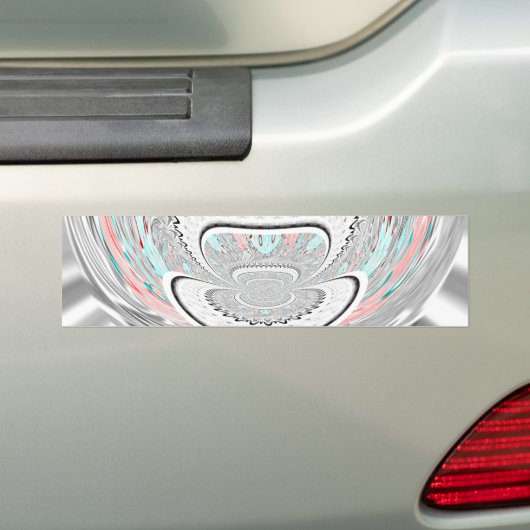 Modern Urban Ash Grey Flora Abstracte Patroon Kuns Bumpersticker (Op auto)