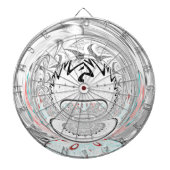 Modern Urban Ash Grey Flora Abstracte Patroon Kuns Dartbord (Voorkant)