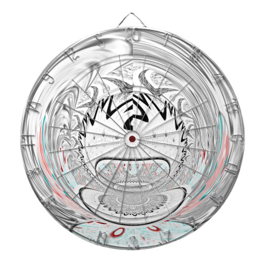 Modern Urban Ash Grey Flora Abstracte Patroon Kuns Dartbord (Voorkant)