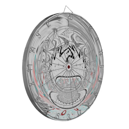 Modern Urban Ash Grey Flora Abstracte Patroon Kuns Dartbord (Voorkant Links)