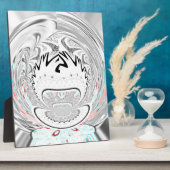 Modern Urban Ash Grey Flora Abstracte Patroon Kuns Fotoplaat (Zijkant)