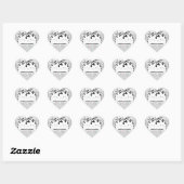 Modern Urban Ash Grey Flora Abstracte Patroon Kuns Hart Sticker (Vel)