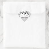 Modern Urban Ash Grey Flora Abstracte Patroon Kuns Hart Sticker (Tas)