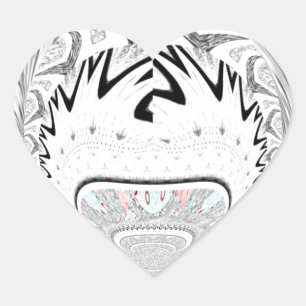 Modern Urban Ash Grey Flora Abstracte Patroon Kuns Hart Sticker