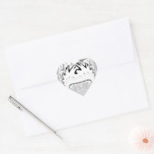 Modern Urban Ash Grey Flora Abstracte Patroon Kuns Hart Sticker (Envelop)