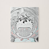 Modern Urban Ash Grey Flora Abstracte Patroon Kuns Legpuzzel (Verticaal)