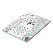 Modern Urban Ash Grey Flora Abstracte Patroon Kuns Notitieblok (Linkerzijde)