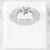 Modern Urban Ash Grey Flora Abstracte Patroon Kuns Ovale Sticker (Tas)