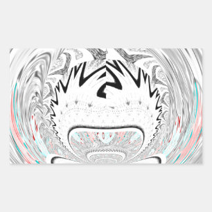 Modern Urban Ash Grey Flora Abstracte Patroon Kuns Rechthoekige Sticker
