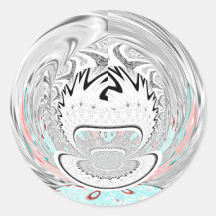Modern Urban Ash Grey Flora Abstracte Patroon Kuns Ronde Sticker