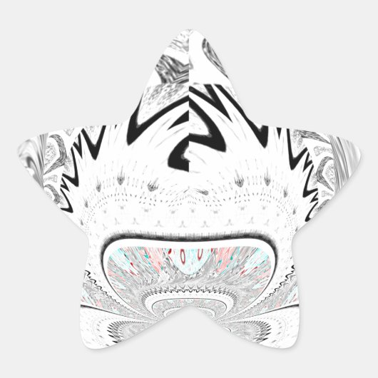 Modern Urban Ash Grey Flora Abstracte Patroon Kuns Ster Sticker (Voorkant)