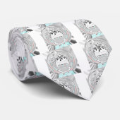 Modern Urban Ash Grey Flora Abstracte Patroon Kuns Stropdas (Opgerold)