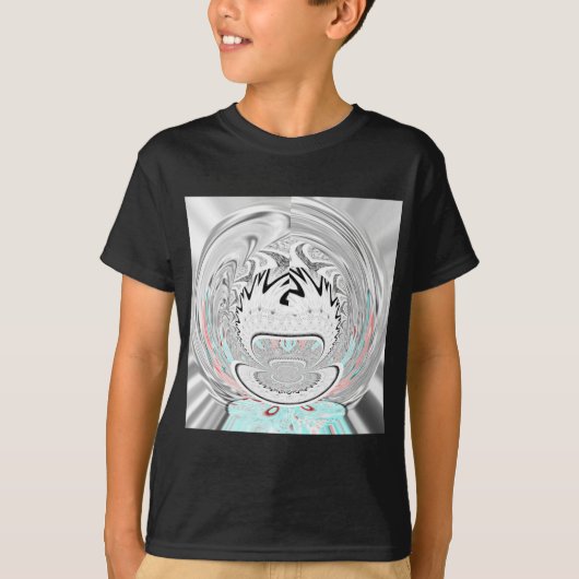 Modern Urban Ash Grey Flora Abstracte Patroon Kuns T-shirt (Voorkant)