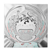 Modern Urban Ash Grey Flora Abstracte Patroon Kuns Tegeltje (Voorkant)