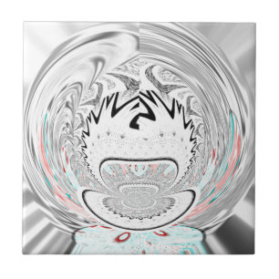 Modern Urban Ash Grey Flora Abstracte Patroon Kuns Tegeltje