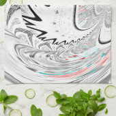 Modern Urban Ash Grey Flora Abstracte Patroon Kuns Theedoek (Gevouwen)