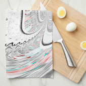 Modern Urban Ash Grey Flora Abstracte Patroon Kuns Theedoek (Quarter Fold)