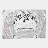 Modern Urban Ash Grey Flora Abstracte Patroon Kuns Theedoek (Horizontaal)