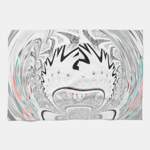 Modern Urban Ash Grey Flora Abstracte Patroon Kuns Theedoek