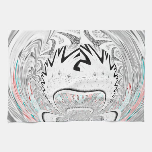 Modern Urban Ash Grey Flora Abstracte Patroon Kuns Theedoek (Horizontaal)