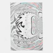 Modern Urban Ash Grey Flora Abstracte Patroon Kuns Theedoek (Verticaal)