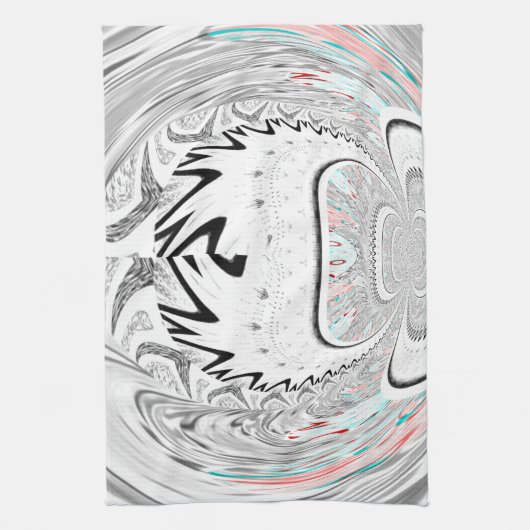 Modern Urban Ash Grey Flora Abstracte Patroon Kuns Theedoek (Verticaal)