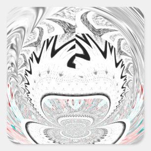 Modern Urban Ash Grey Flora Abstracte Patroon Kuns Vierkante Sticker