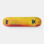 Modern Urban Bumble Bee Monogram Persoonlijk Skateboard (Horizontaal)