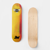 Modern Urban Bumble Bee Monogram Persoonlijk Skateboard (Voorkant)