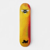 Modern Urban Bumble Bee Monogram Persoonlijk Skateboard (Voorkant)