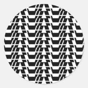 Modern, urban, cool, vettig trendgeometrisch patro ronde sticker