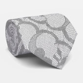 Modern Urban Gray Silver White Lace Stropdas (Opgerold)