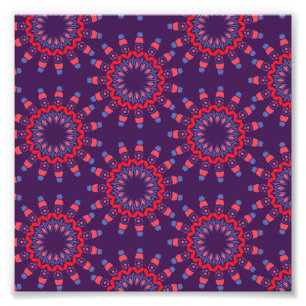 Modern Urban Hearts Violet Pattern Foto Afdruk